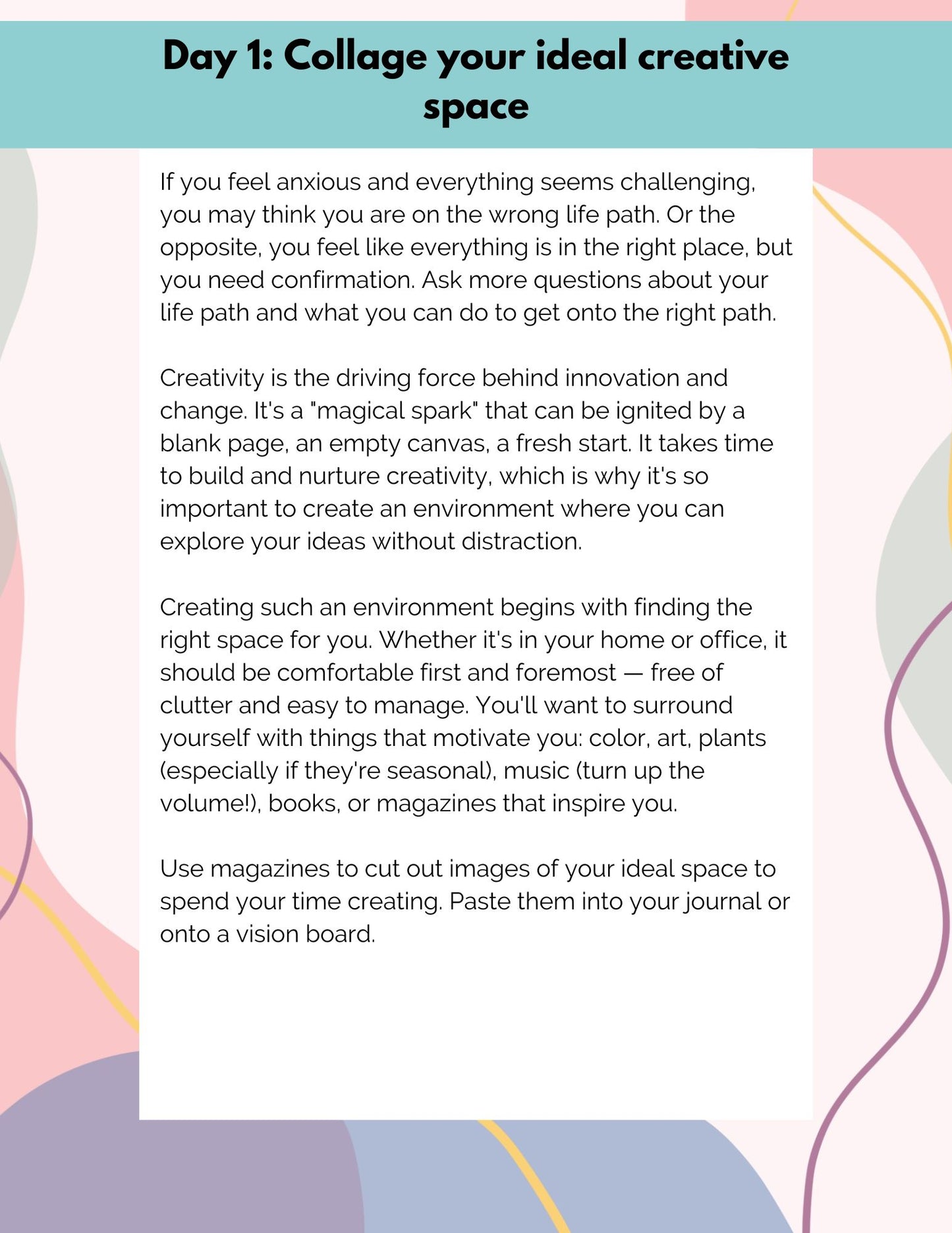 30-Day Empowerment Over Anxiety Art Journal