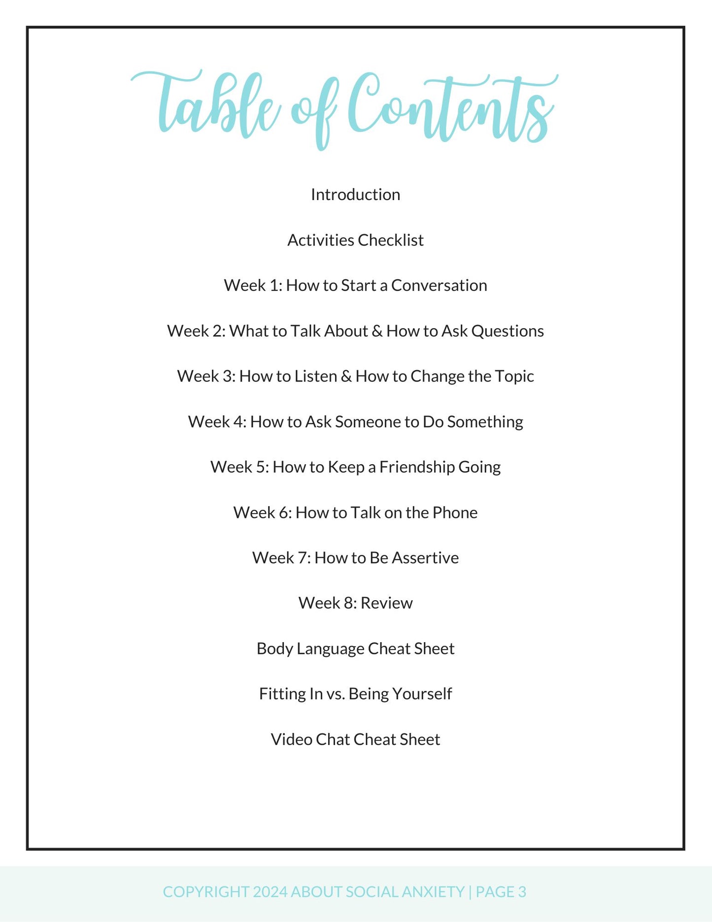 Social Skills Workbook for Social Anxiety