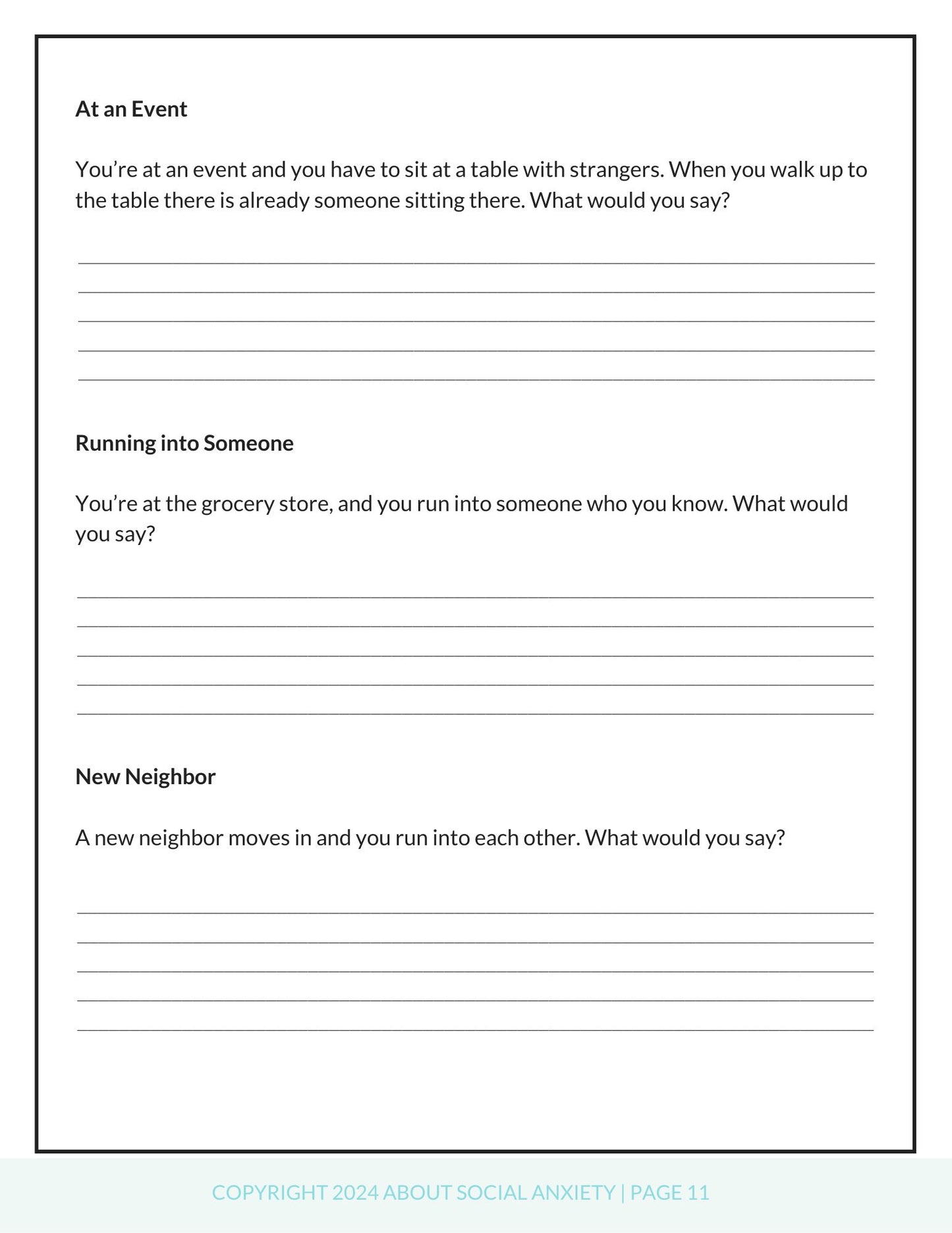 Social Skills Workbook for Social Anxiety