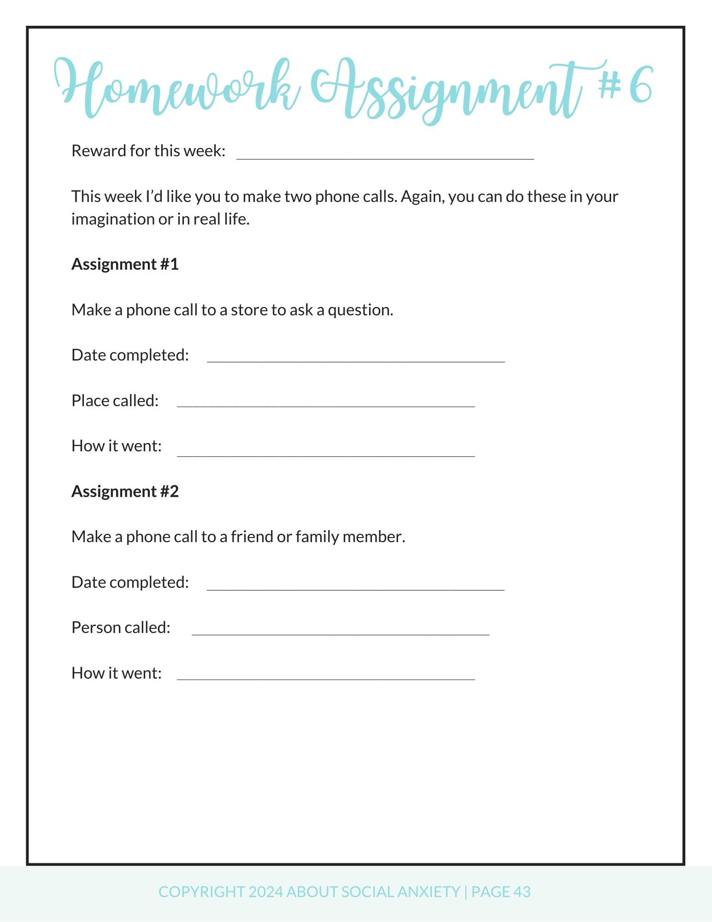 Social Skills Workbook for Social Anxiety
