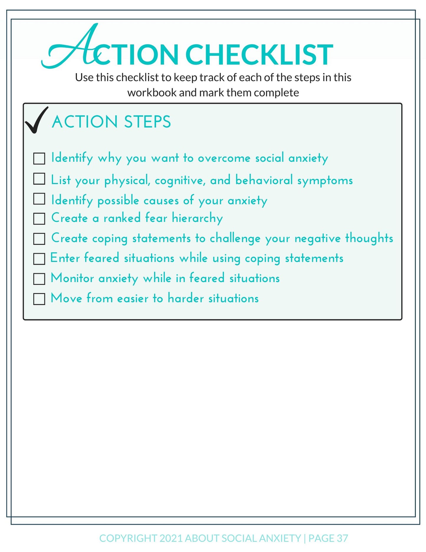 Cognitive-Behavioral Workbook for Social Anxiety