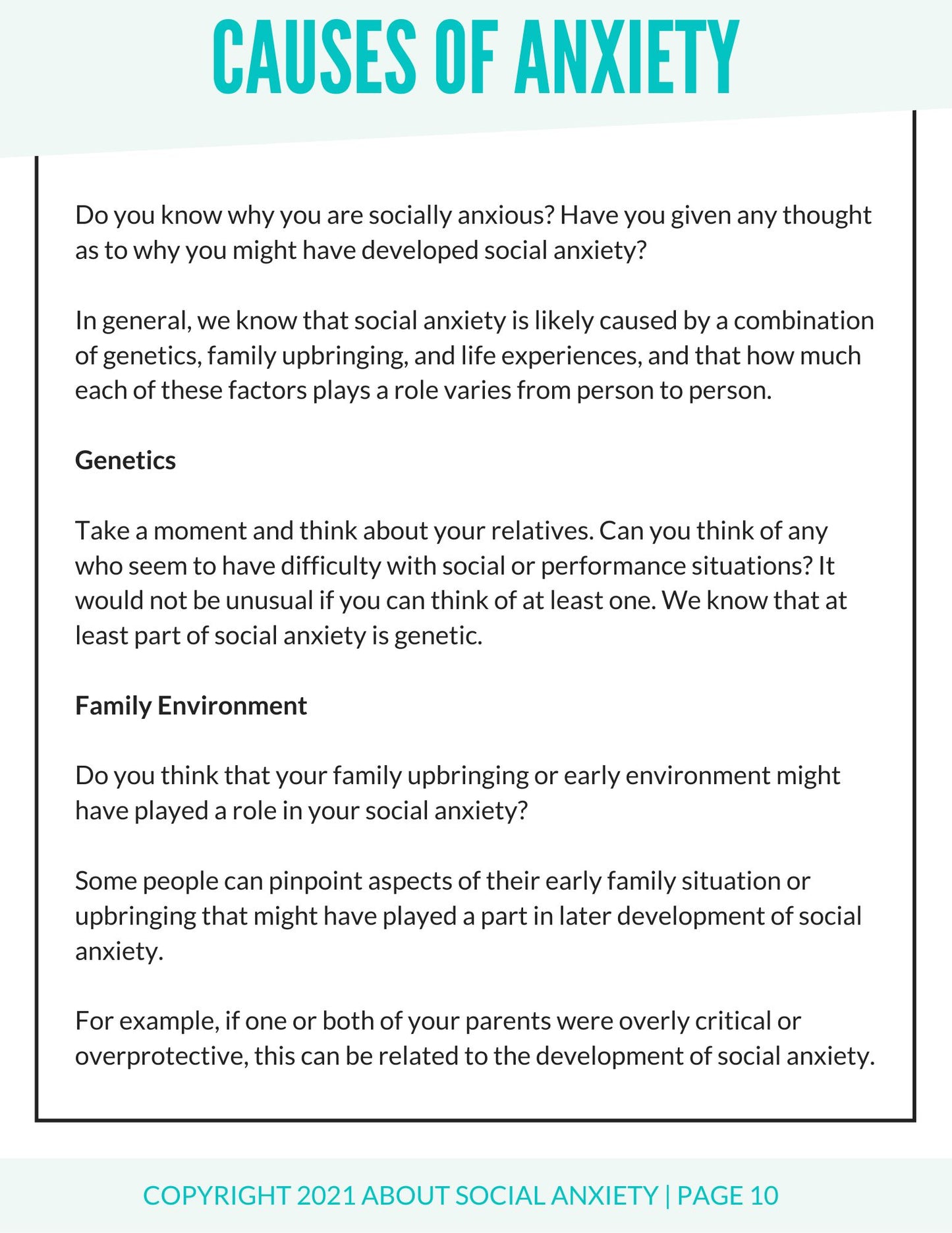 Cognitive-Behavioral Workbook for Social Anxiety